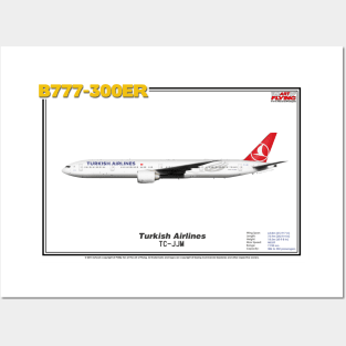 Boeing B777-300ER - Turkish Airlines (Art Print) Posters and Art